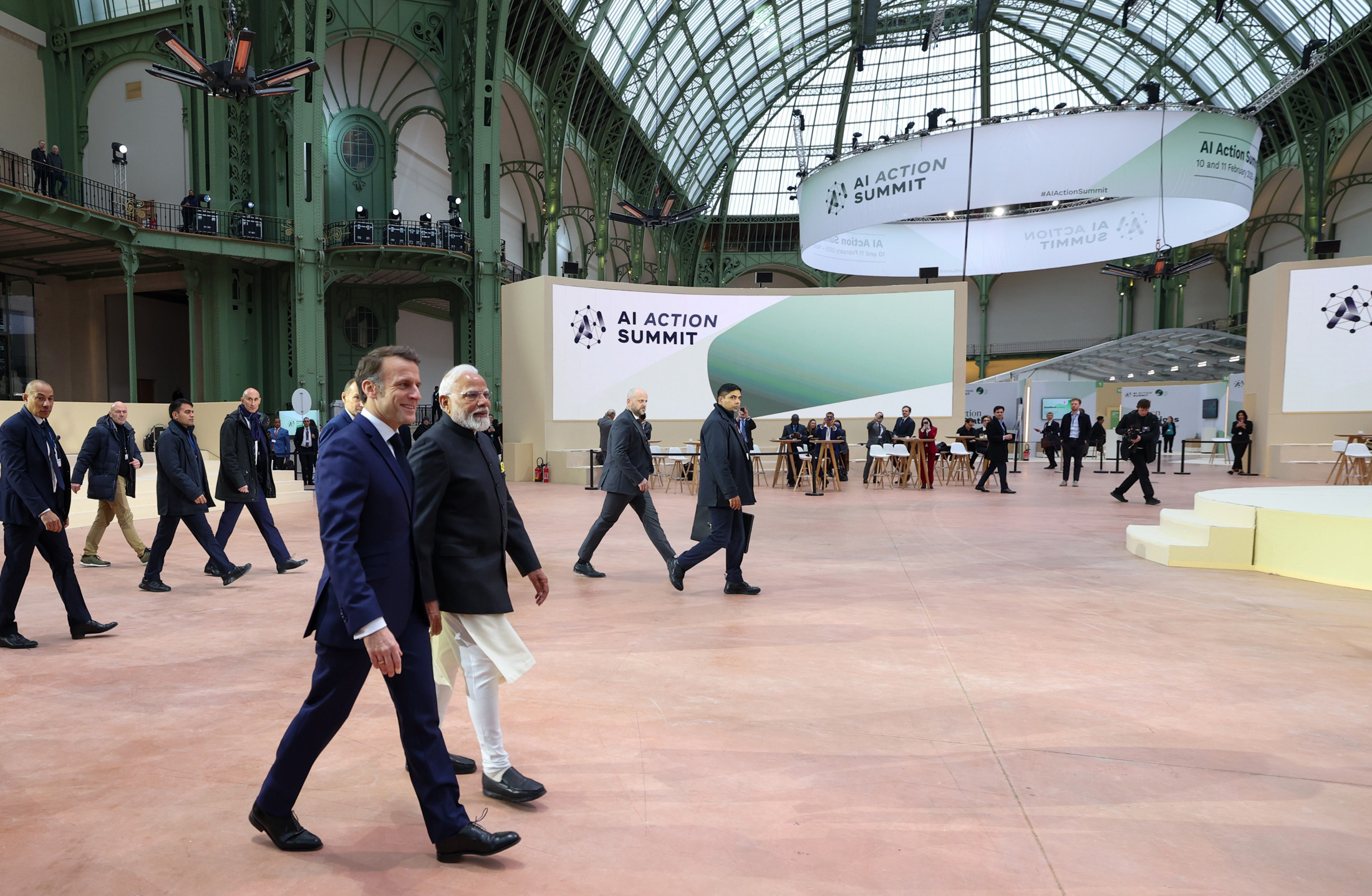 PM Modi and President Macron at AI Summit in France on February 11, 2025